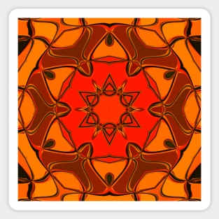 Cartoon Mandala Flower Orange Sticker